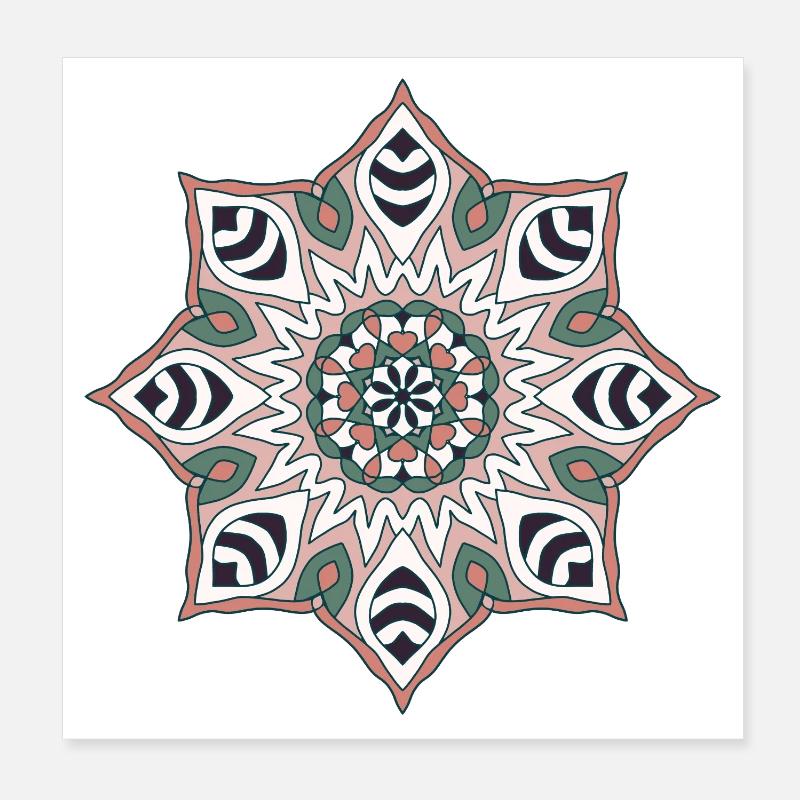 Erdton Mandala Muster Poster 20x20 cm