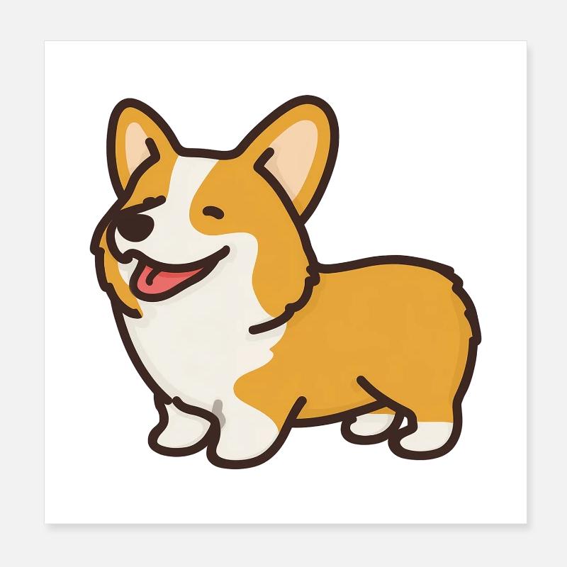 Corgi Poster 20x20 cm