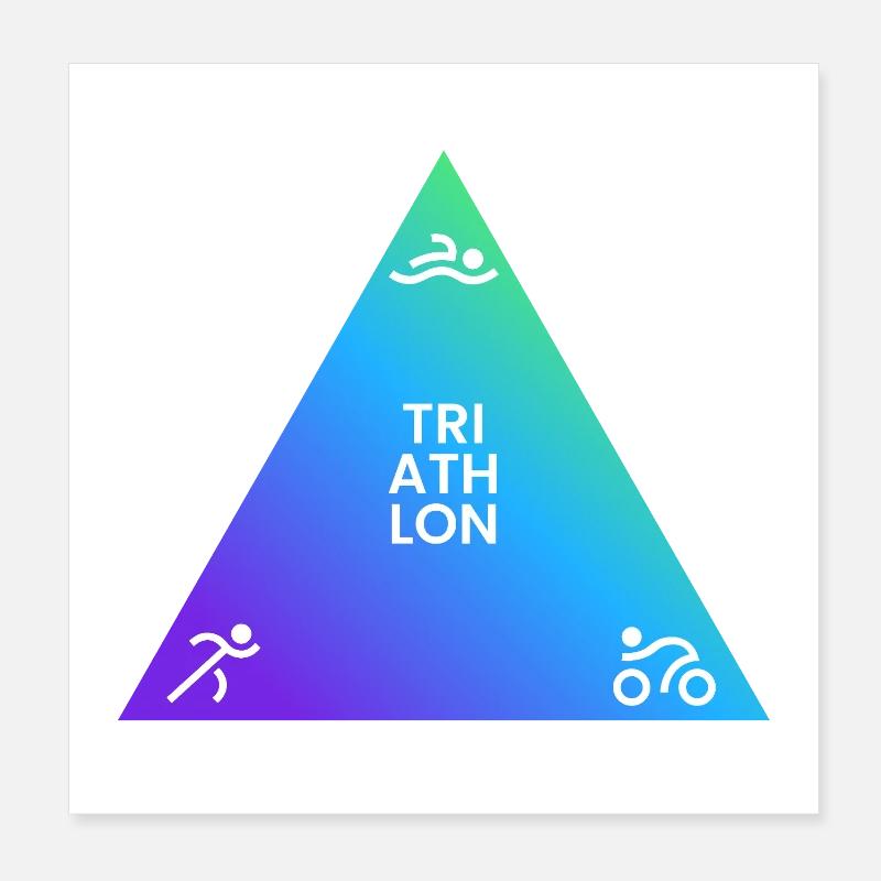 Triathlon Triangle Gradient Logo Poster 8" x 8" (20x20 cm)