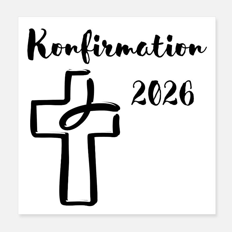 Confirmation 2026 Fish dipping into the cross Poster 8" x 8" (20x20 cm)