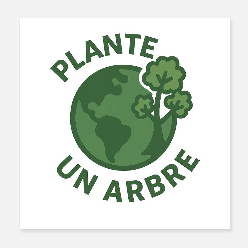 Planète Un Arbre Éco Design Poster 20 x 20 cm
