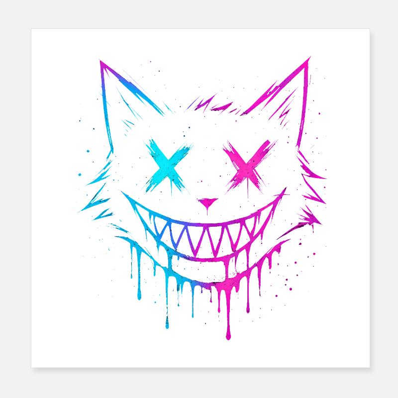 Cat Splash Poster 8" x 8" (20x20 cm)
