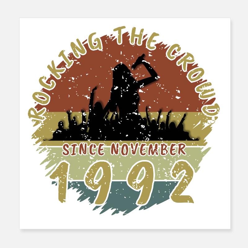 33rd Birthday Rocking the crowd SNG 11/1992 Poster 8" x 8" (20x20 cm)