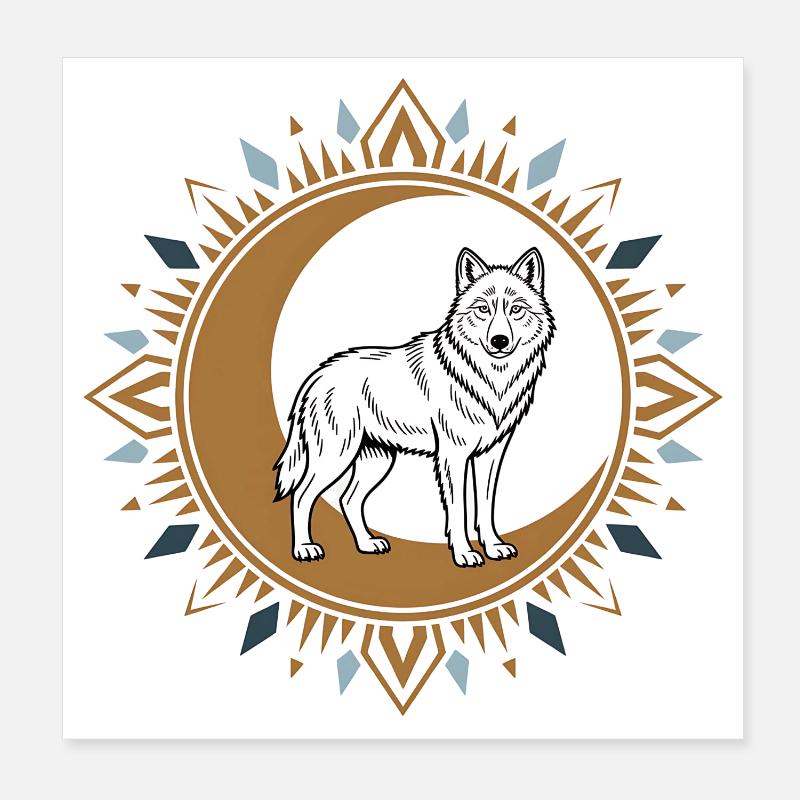 Loup Bohème Poster 20 x 20 cm