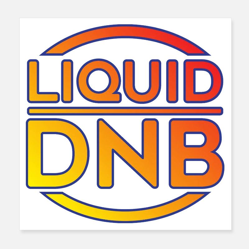 Liquid DNB Logo au néon Poster 20 x 20 cm