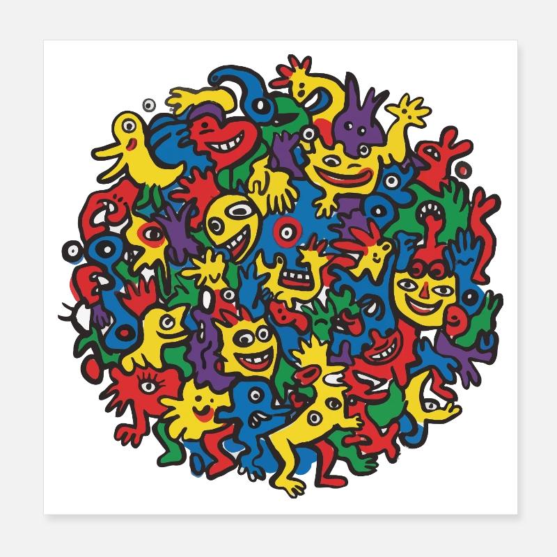 Lebendige Kunst Poster 20x20 cm