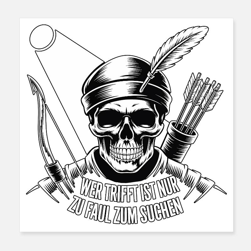 Conception de tir à l’arc pour les archers et les parcours Poster 20 x 20 cm