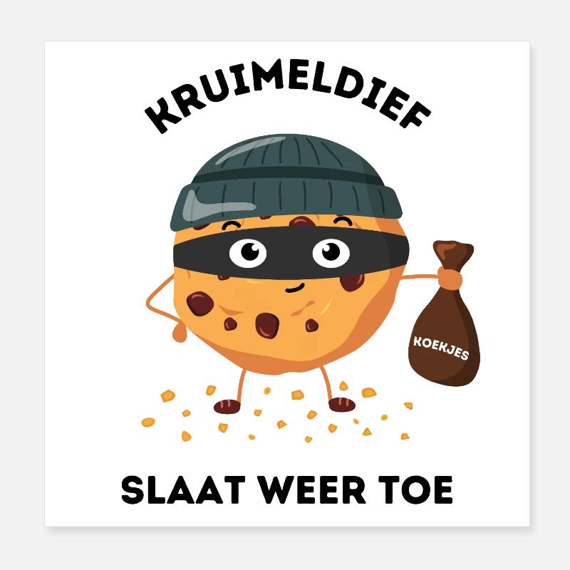 Petty Thief Strikes Again Funny Pun Poster 8" x 8" (20x20 cm)