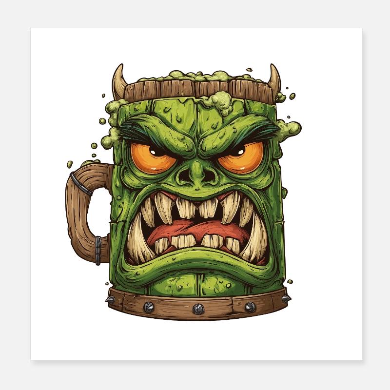 Mug Gobelin vert féroce Poster 20 x 20 cm