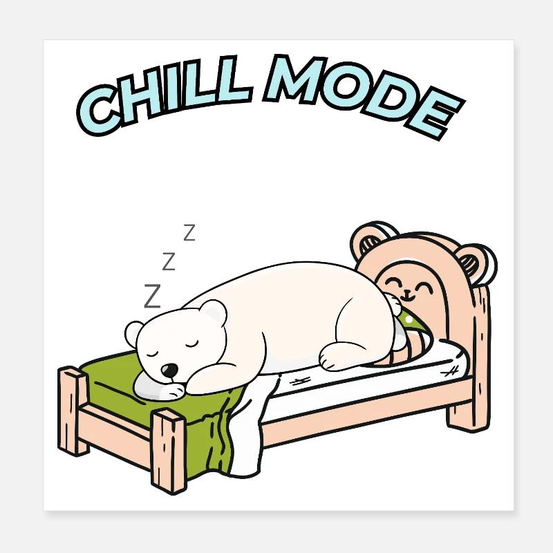 Détendez-vous – Sleeping Bear Poster 20 x 20 cm