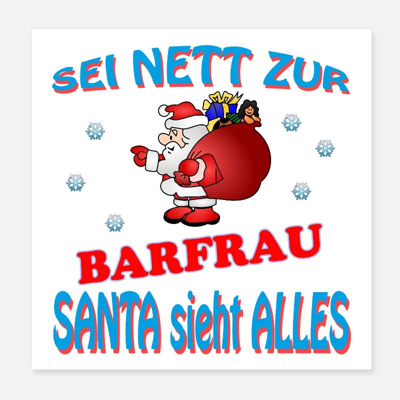 SANTA BARMAID Poster 8" x 8" (20x20 cm)