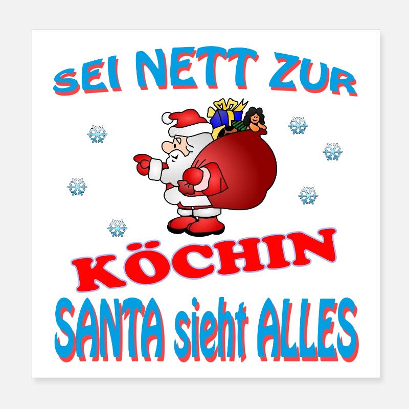 PÈRE NOËL COOK Poster 20 x 20 cm