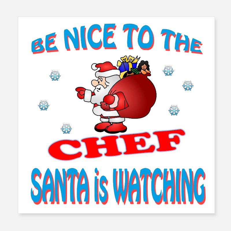 SANTA CHEF Poster 8" x 8" (20x20 cm)