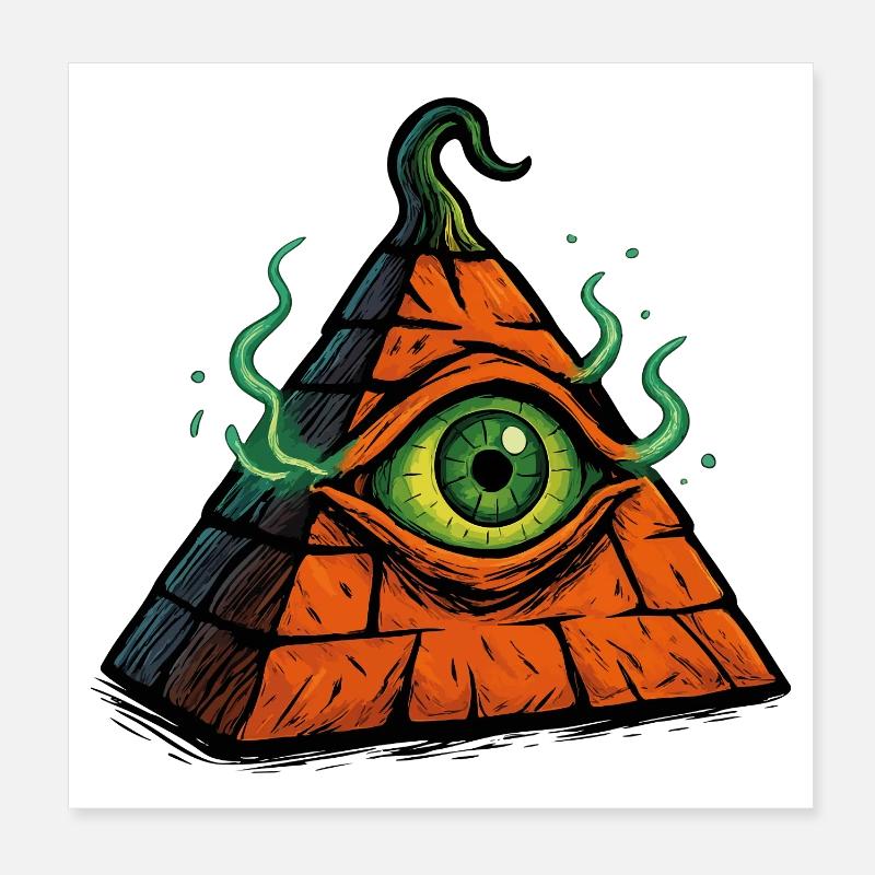 Pyramide d’Halloween – L’œil de la terreur Poster 20 x 20 cm