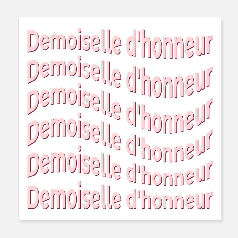 Bridesmaid Bride - Poster 8" x 8" (20x20 cm) - white