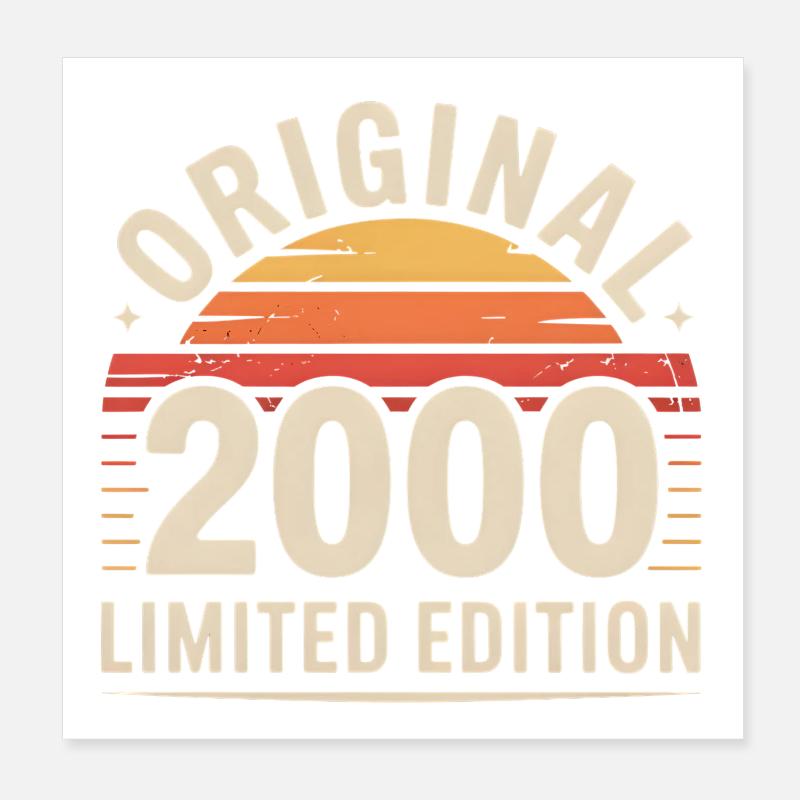 Original 2000 Edition Retro Sun Poster 8" x 8" (20x20 cm)