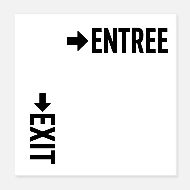 Ausgang Eingang Poster 20x20 cm
