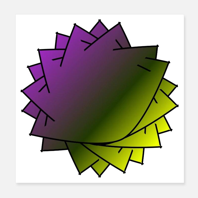 Gradient Leaf Spiral Poster 8" x 8" (20x20 cm)