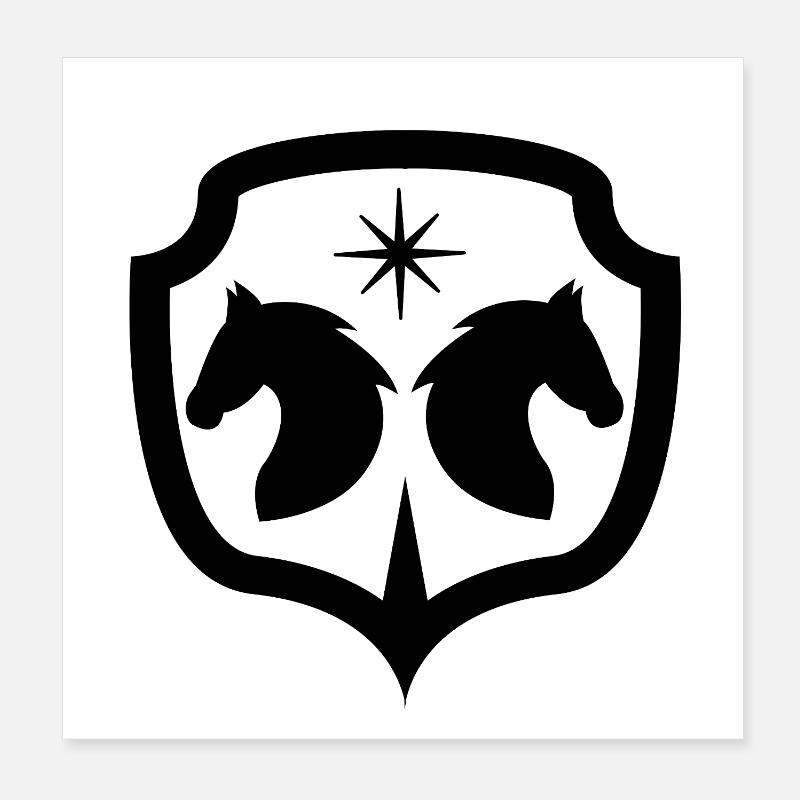 Chevaux Poster 20 x 20 cm