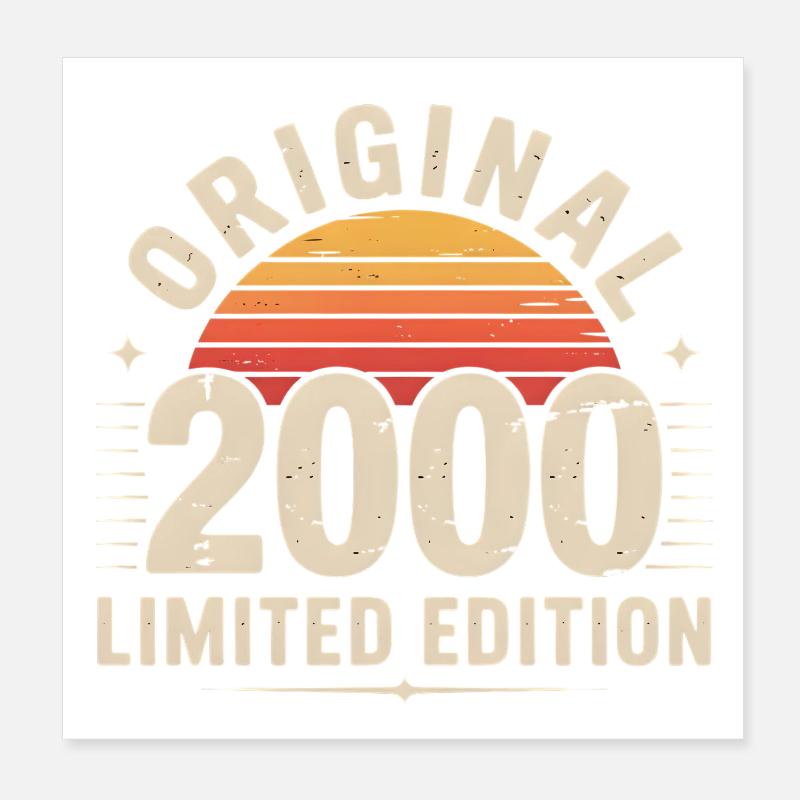 Sunset Retro 2000 Limited Edition Poster 8" x 8" (20x20 cm)