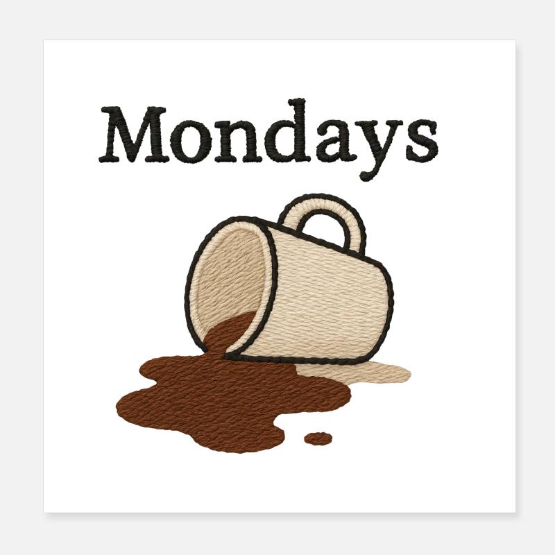 Café le lundi – début de semaine typique Poster 20 x 20 cm