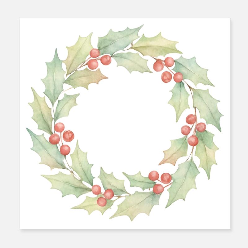 Stechpalmenkranz Poster 20x20 cm