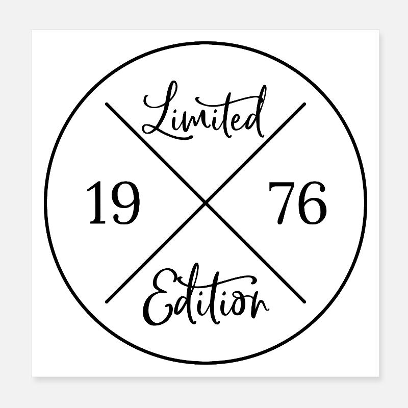 Limited edition 1976 - 50. Geburtstag Geschenk Poster 20x20 cm