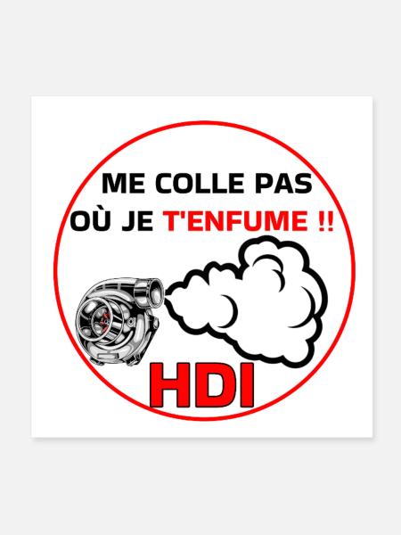 Me colle pas hdi - Poster 20 x 20 cm - blanc - Devant