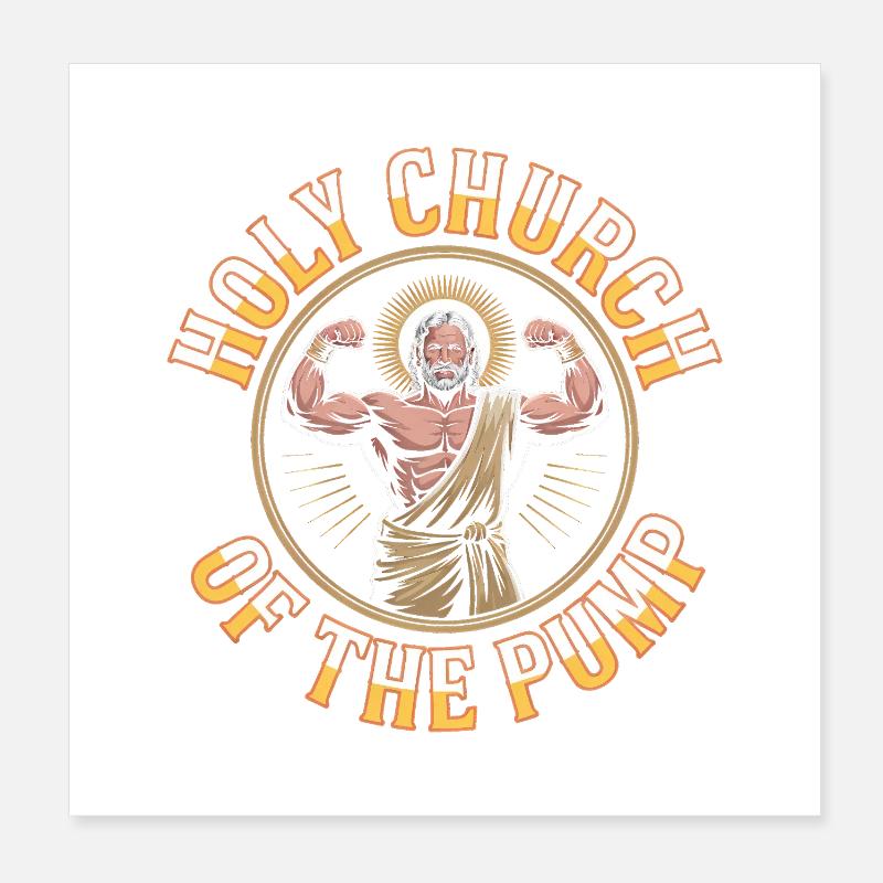 Sanctifiés soient tes gains - Funny Jesus Gym Meme Poster 20 x 20 cm