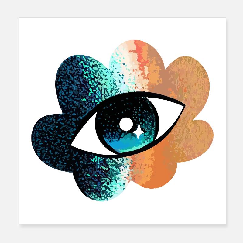 Kosmische Augenblüte Poster 20x20 cm