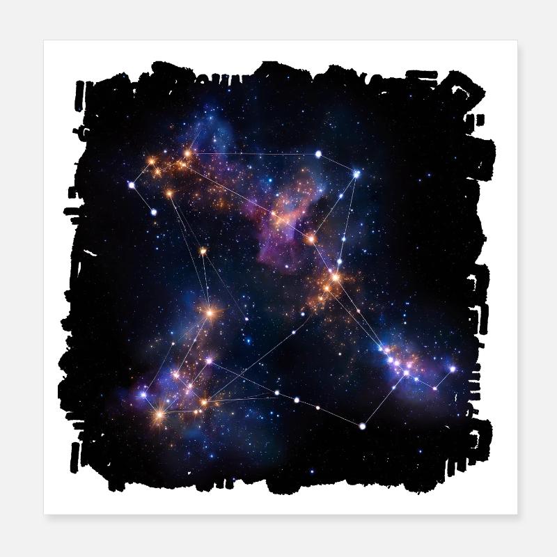 Sternennetz Konstellation Poster 20x20 cm