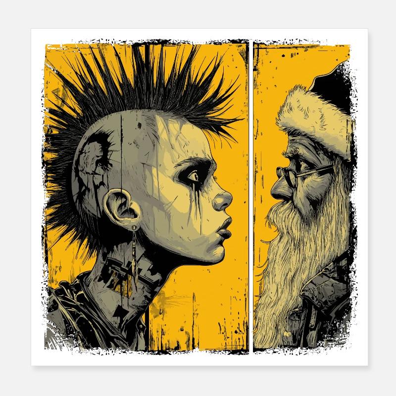 Le punk rencontre le Père Noël Poster 20 x 20 cm