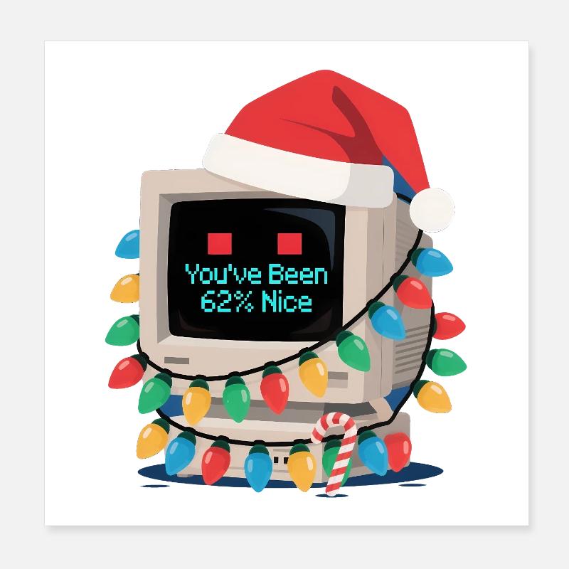 KI Weihnachtsmann Sarkastisch Tech Humor Weihnacht Poster 20x20 cm