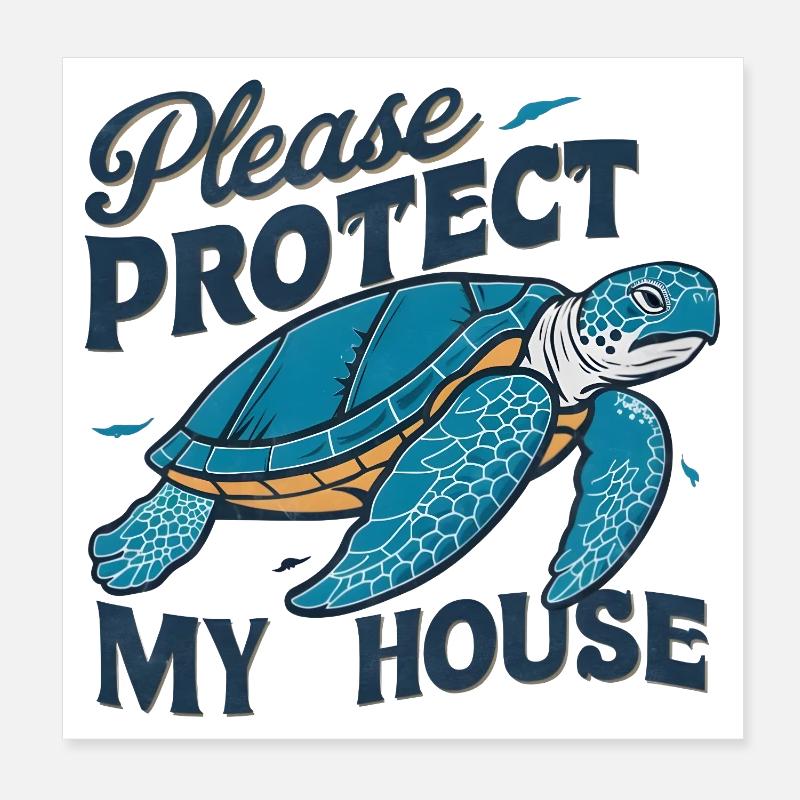 Awareness Ocean Ecology Marine Gift Surfing Poster 8" x 8" (20x20 cm)
