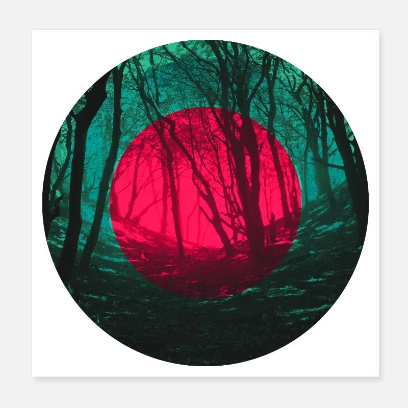 Éclipse de forêt Poster 20 x 20 cm