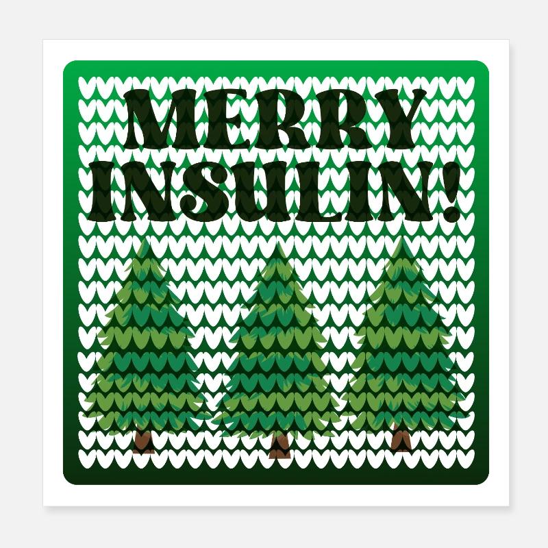 NOËL DIABÈTE INSULINE Poster 20 x 20 cm