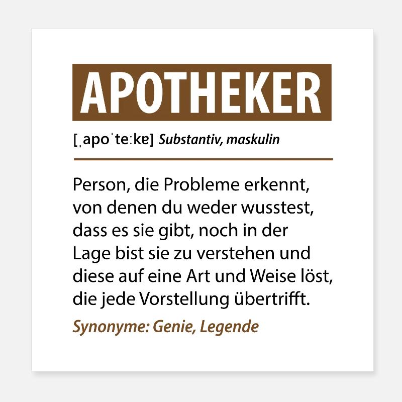 Pharmacist Funny Definition Saying Profession Gift Poster 8" x 8" (20x20 cm)