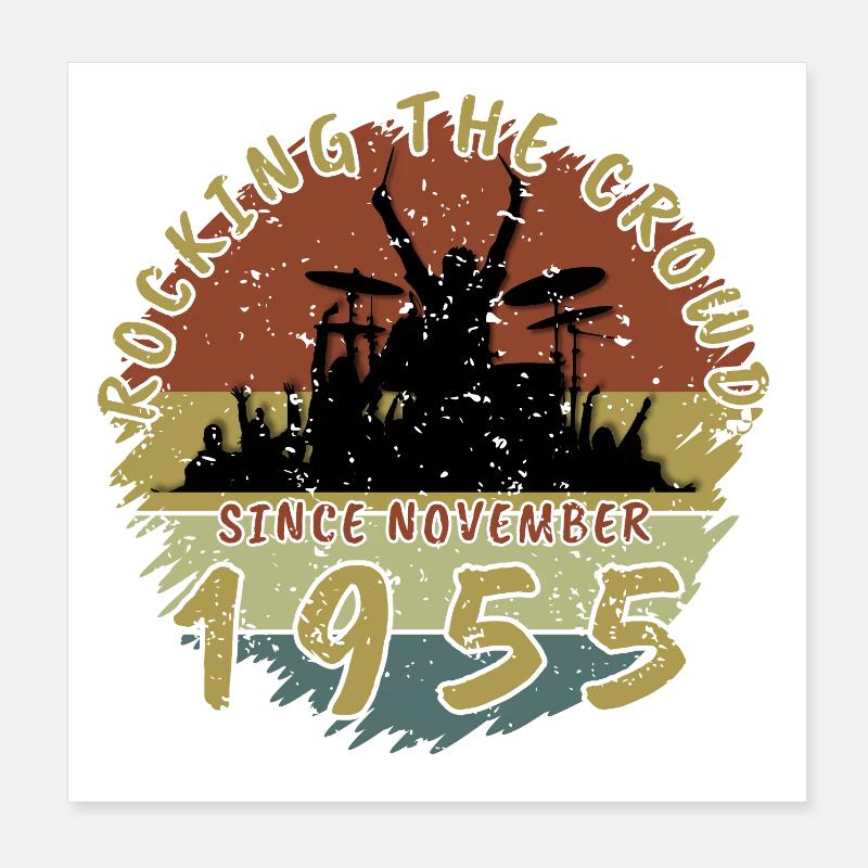 70. Geburtstag Rocking the crowd DRM 11/1955 - Poster 20x20 cm - Weiß