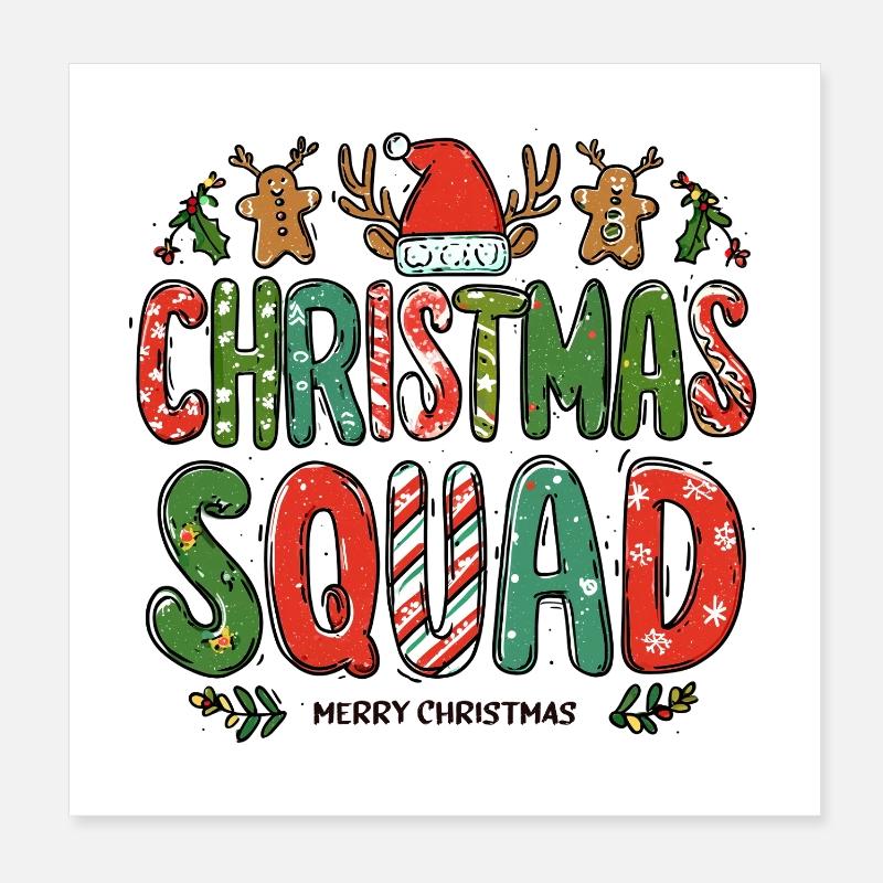 Weihnachts Squad Poster 20x20 cm
