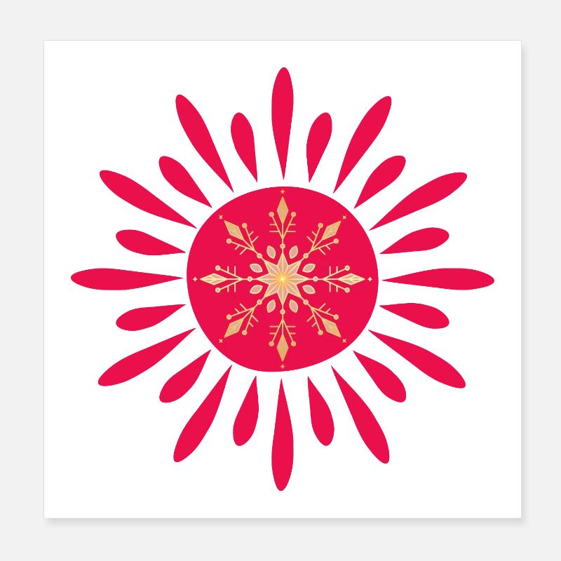 Rote Blumendämmerung Poster 20x20 cm