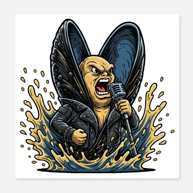 Muschelwippe mit Mikrofon Poster 20x20 cm