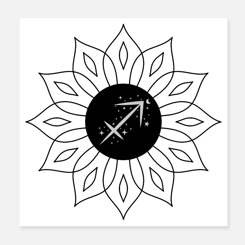 Skytten Konstellation Pil Stjerner Poster 20x20 cm