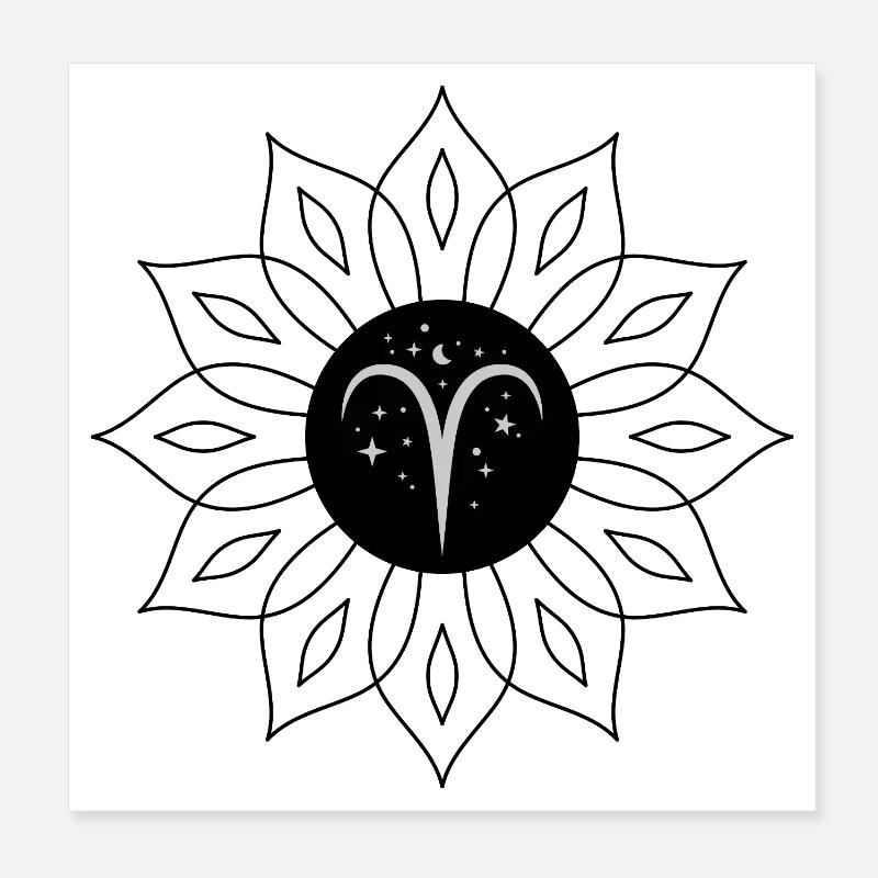 Aries Nuit Étoilée Poster 20 x 20 cm