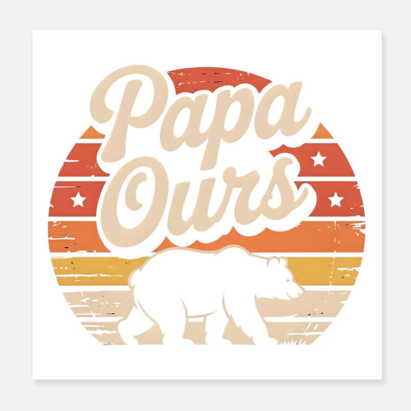 Papa Bear at sunset Poster 8" x 8" (20x20 cm)
