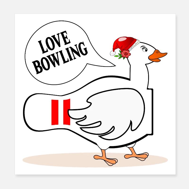 Amour Bowling Oie Poster 20 x 20 cm