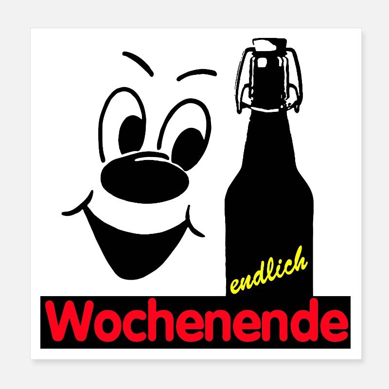 Endlich Wochenende Poster 20x20 cm