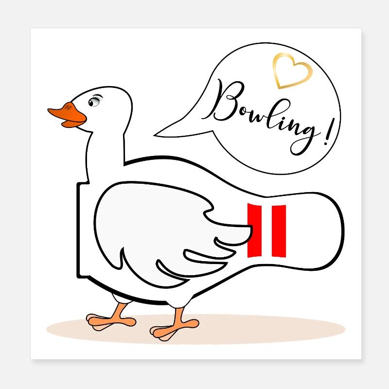 BOWLING DRÔLE D’OIE Poster 20 x 20 cm