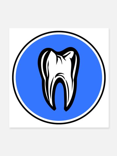Icône de dentiste dentaire dentaire - Poster 20 x 20 cm - blanc - Devant