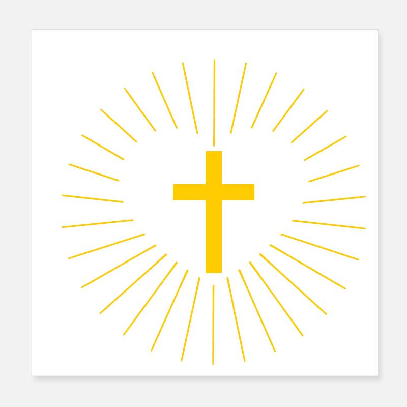 Croix et cœur Poster 20 x 20 cm