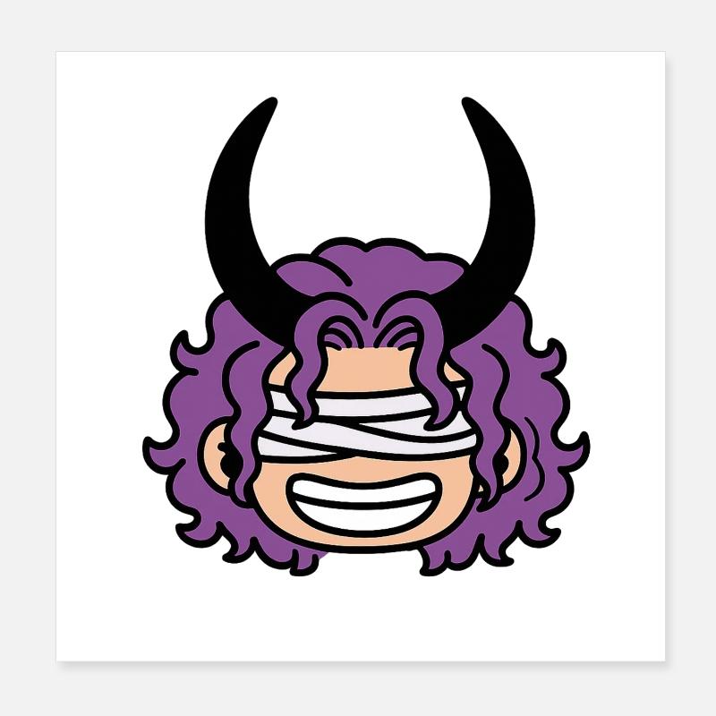 Prince Loki maudit, géant aux cheveux violets Poster 20 x 20 cm